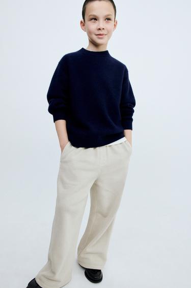 STORIESZ - STRAIGHT PLUSH TROUSERS - Ecru / Beige by Zara