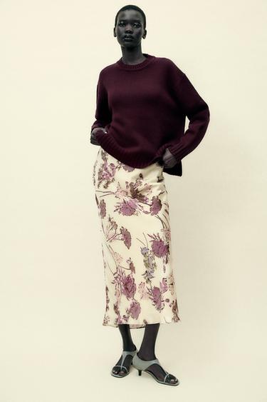 FLORAL MIDI SKIRT - Multicoloured by Zara - Image 0