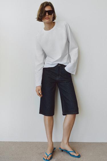 SANDALES KITTEN HEEL EN DAIM - Bleu turquoise de Zara