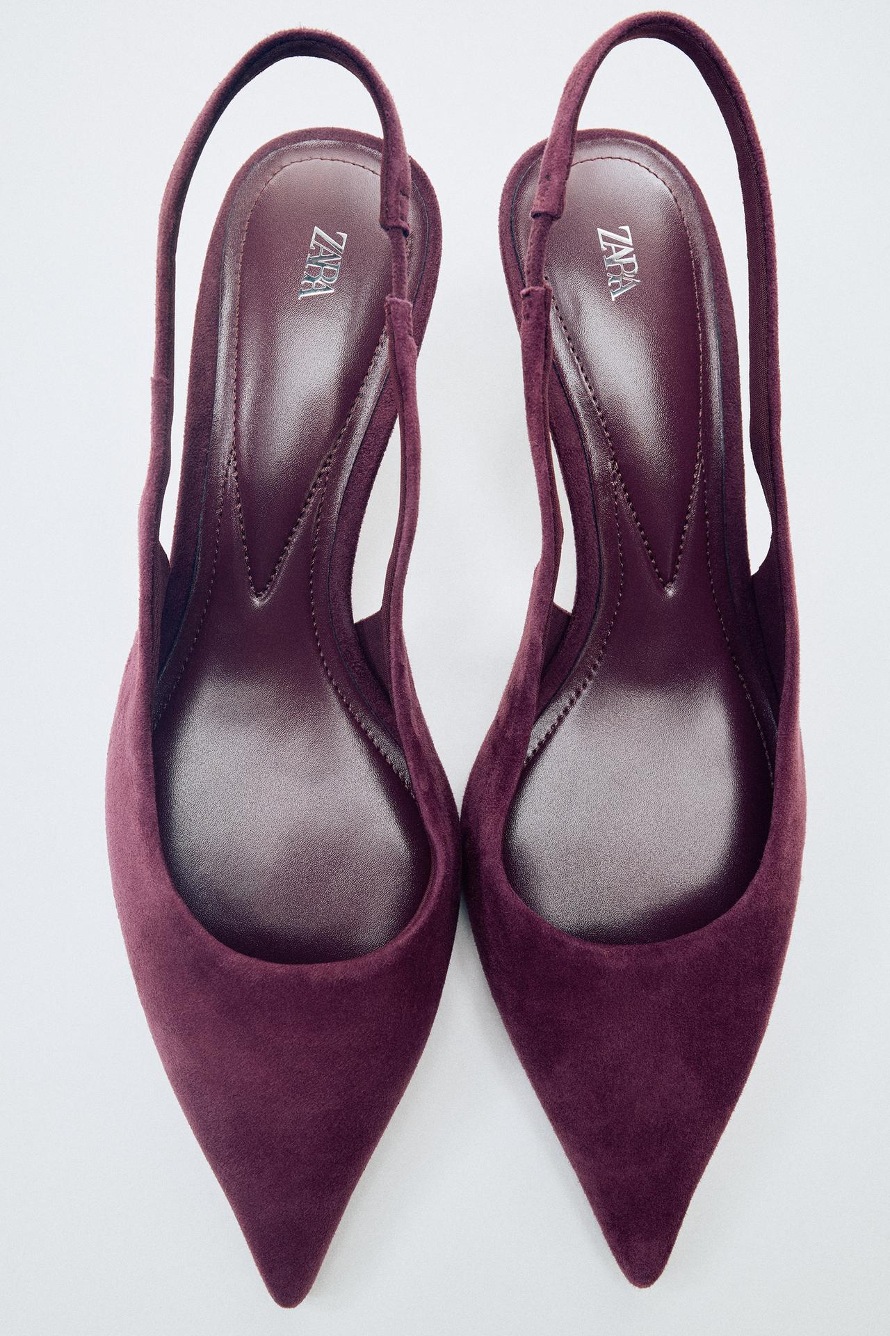 SUEDE SLINGBACK SHOES — Purple