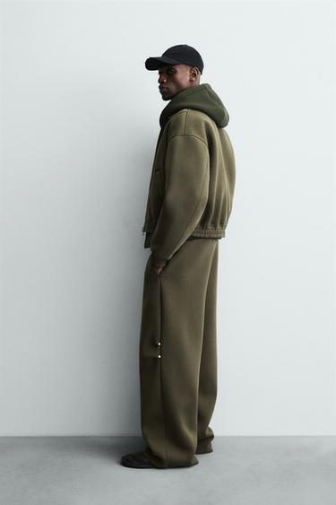 NEOPRENE-EFFECT BOXY FIT JACKET - Olive green by Zara - Image 3