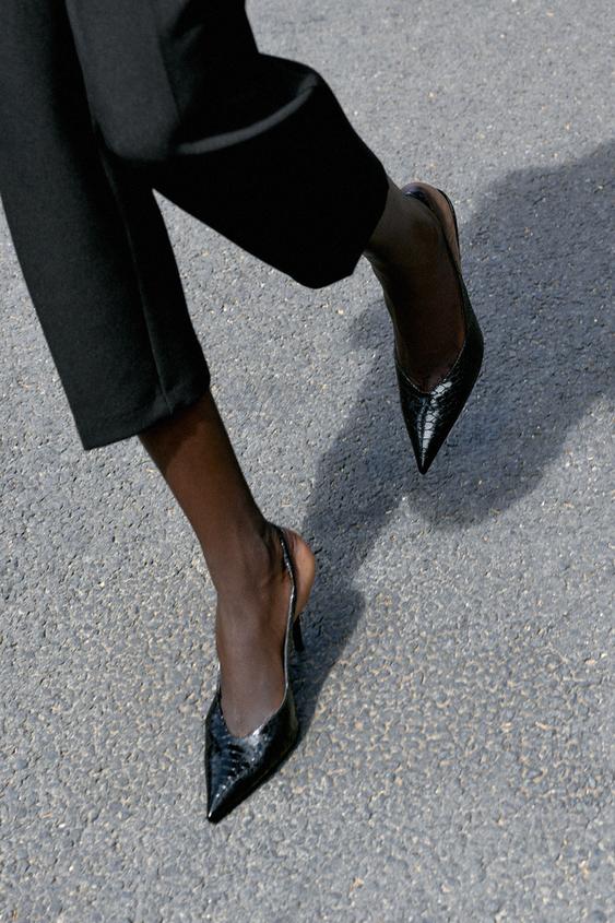 ZAPATO DESTALONADO ESTAMPADO - Negro de Zara - Imagen 0