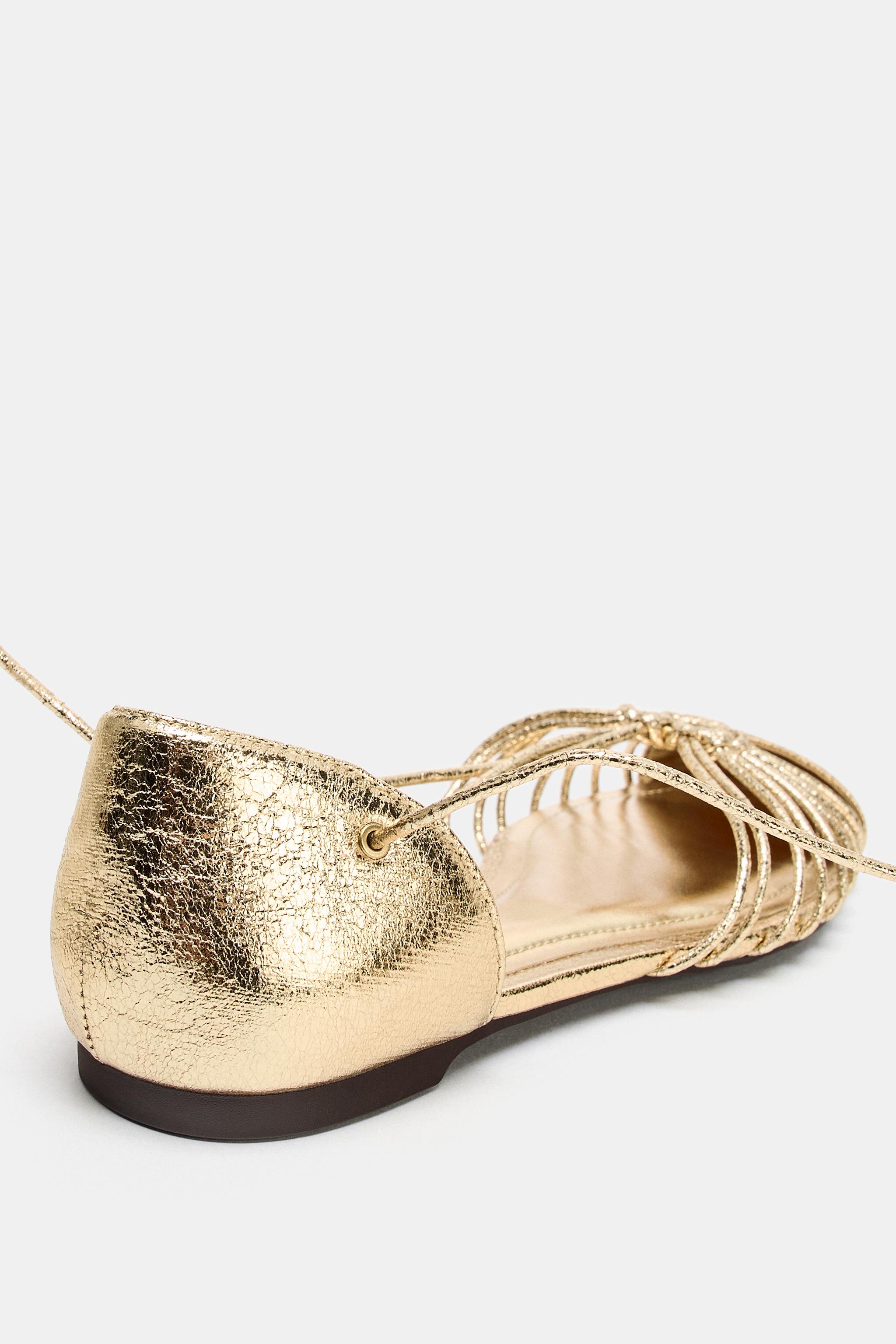 METALLIC LACE-UP FISHERMAN SANDALS - Gold | ZARA United States