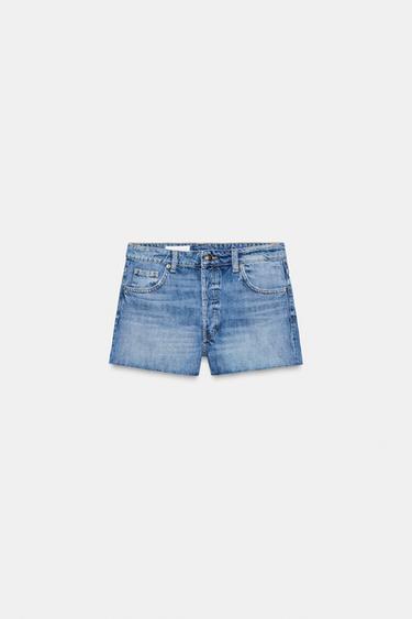 SHORTS BAGGY DENIM TRF TIRO BAJO - Azul de Zara