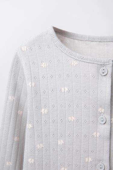 POINTELLE PRINT BODYSUIT AND JACKET SET - Light grey by Zara - Image 6