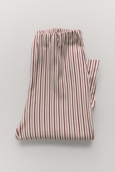 AGES 6-14 / CROSS-STITCH SNOWFLAKE AND STRIPE PYJAMAS - Burgundy by Zara