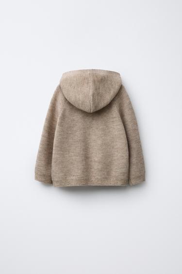VESTE AVEC LAINE ET CACHEMIRE - Marron clair chiné de Zara - Image 1