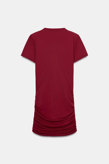 DRAPED DRESS WITH SHOULDER PADS - Red by Zara - Image 5