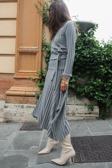 SOFT PLEATED JACKET - Grey marl by Zara