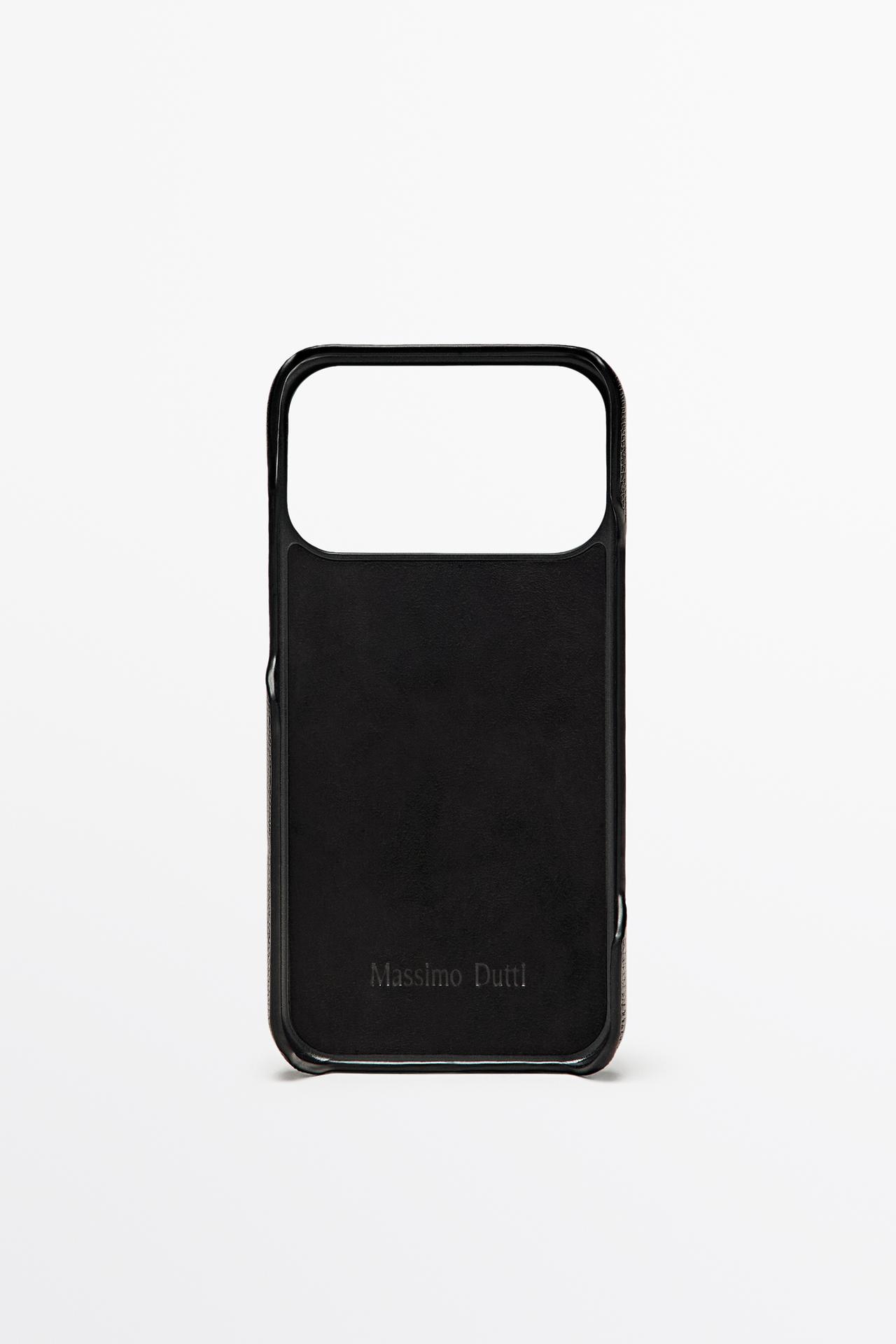 Nappa leather iPhone 17 Pro Max case — Black