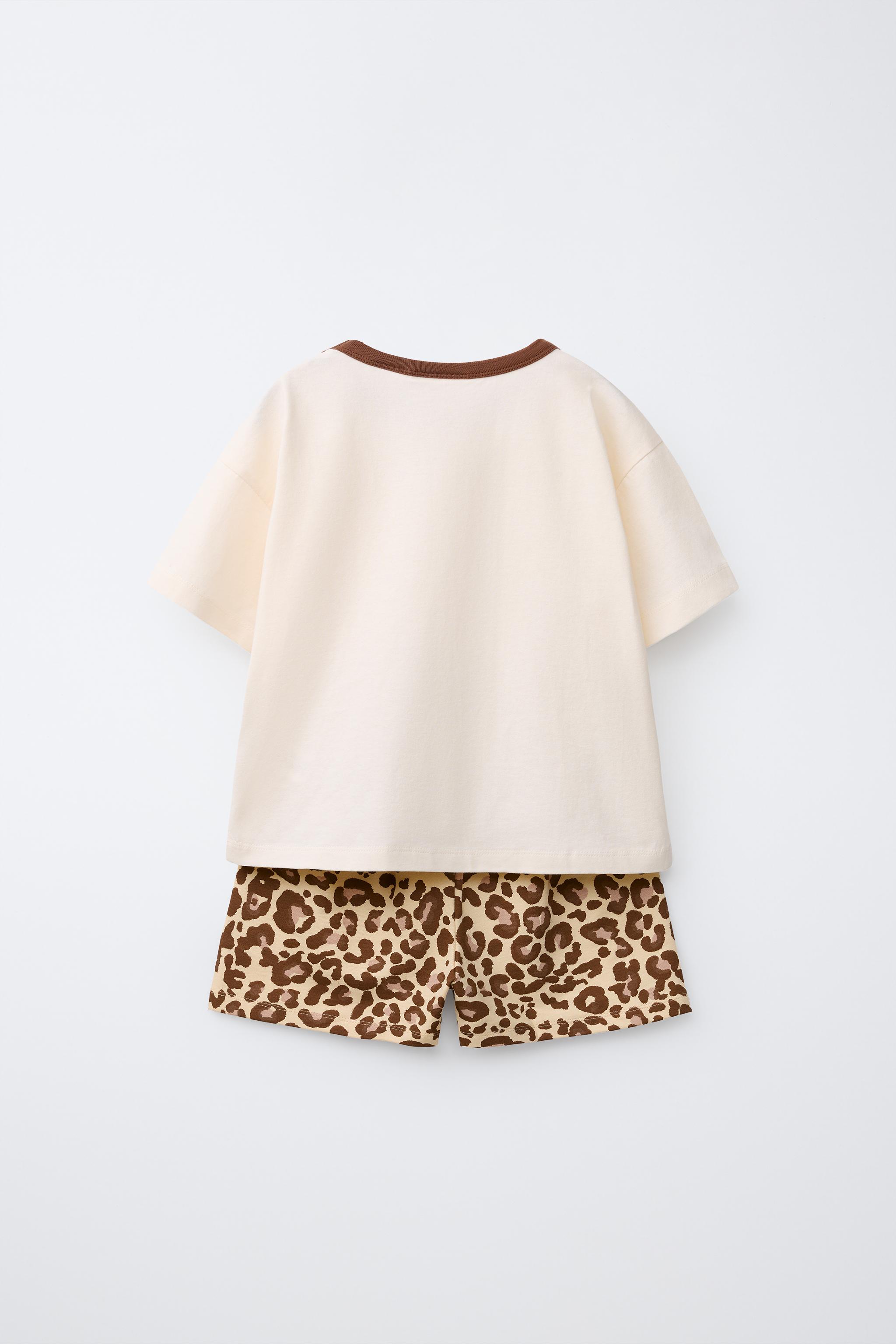 ZEBRA PRINT T-SHIRT AND BERMUDA SHORTS SET - Ecru | ZARA India