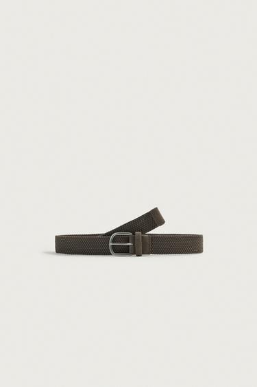BRAIDED STRETCH BELT - Taupe grey by Zara
