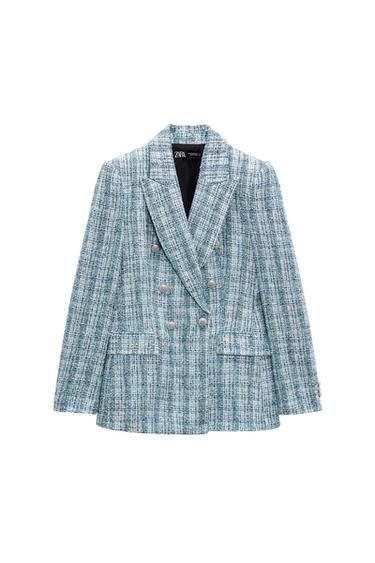 TEXTURED DOUBLE-BREASTED BLAZER