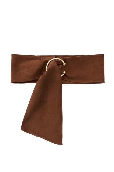 LEATHER BELT WITH PIERCING BUCKLE