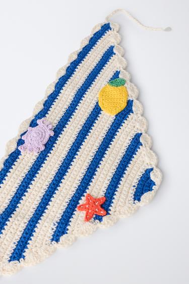 BANDANA EN MAILLE TEXTURÉE CASA LAWA X ZARA KIDS - Bleu / Blanc de Zara - Image 1