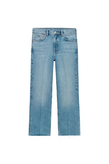 JEAN ZW COLLECTION CROPPED FLARE TAILLE MOYENNE - Bleu délavé de Zara