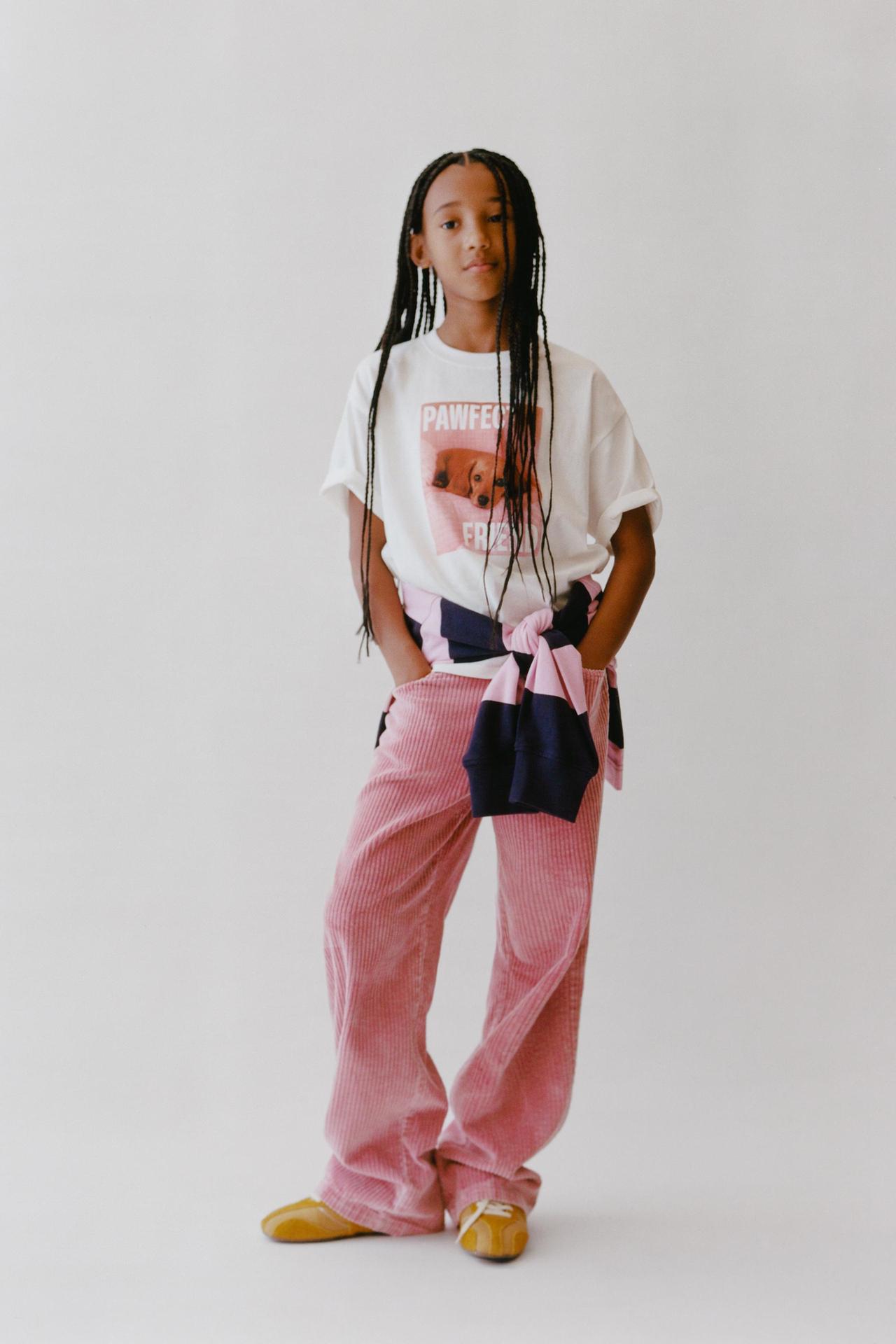 WIDE LEG CORDUROY PANTS — Pink