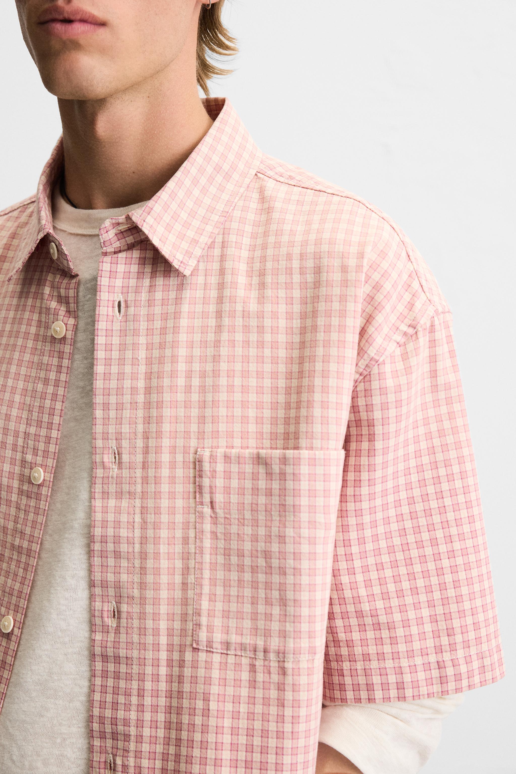 【値下げしました❗️】ピンク系チェック柄コットンシャツ チェック柄コットンシャツ - ピンク | ZARA Japan / 日本