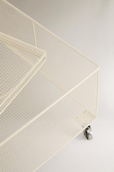 CORBEILLE MÉTAL ROULETTES - Écru de Zara - Image 3