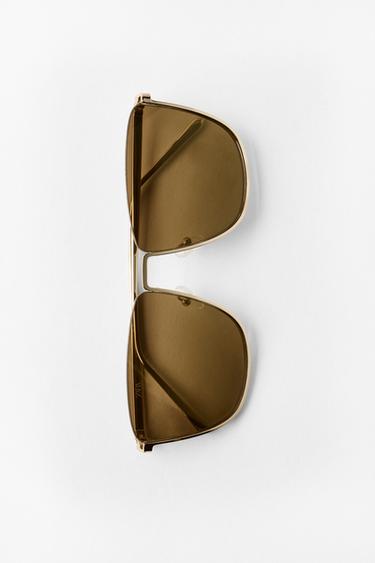 LUNETTES DE SOLEIL MÉTALLIQUES CARRÉES - THE ITEM ZARA WOMAN - Doré de Zara