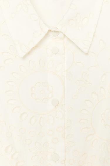 ROBE CHEMISE BRODÉE ZW COLLECTION - Écru de Zara - Image 8