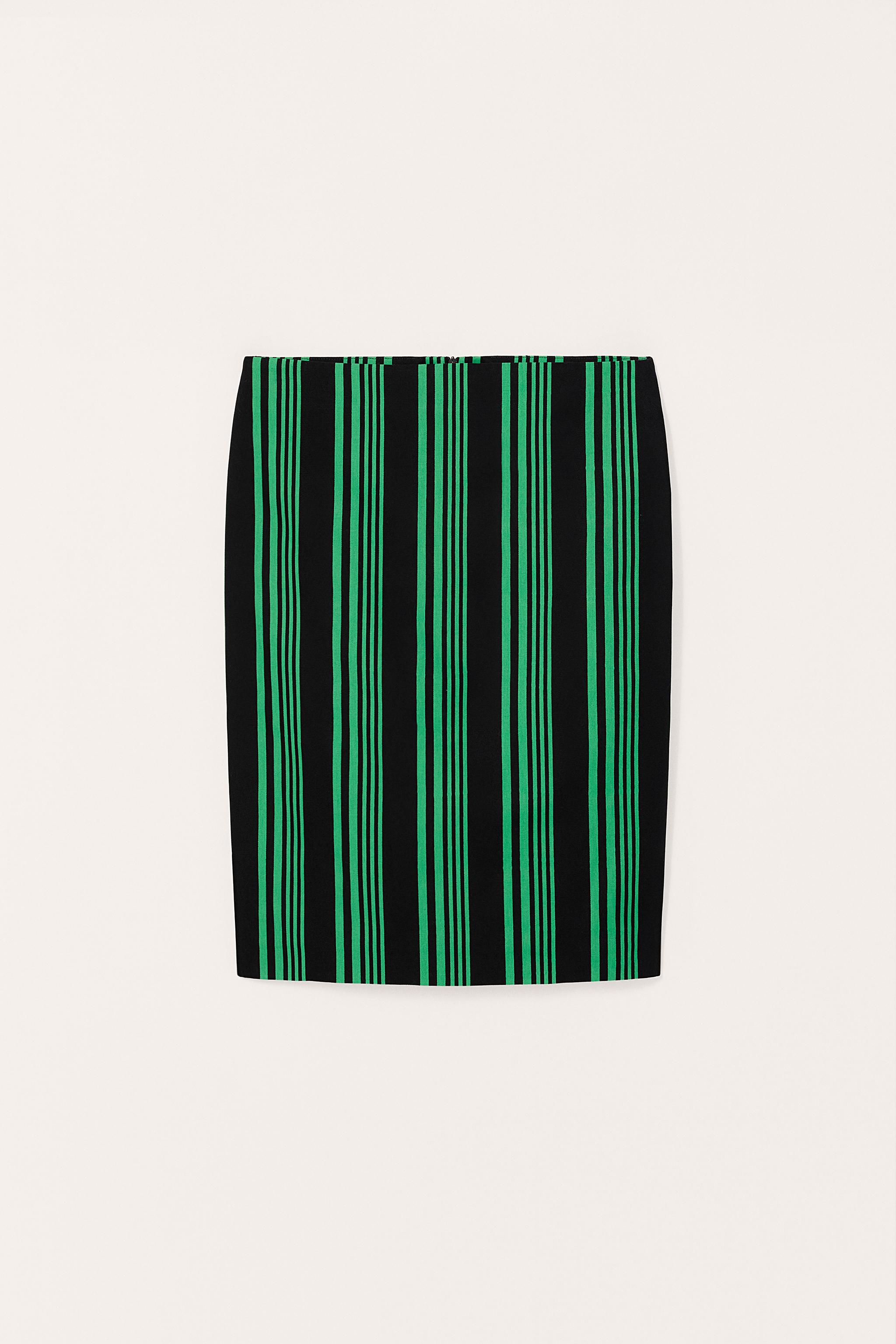 STRIPED STRAIGHT SKIRT LIMITED EDITION - Black / Green