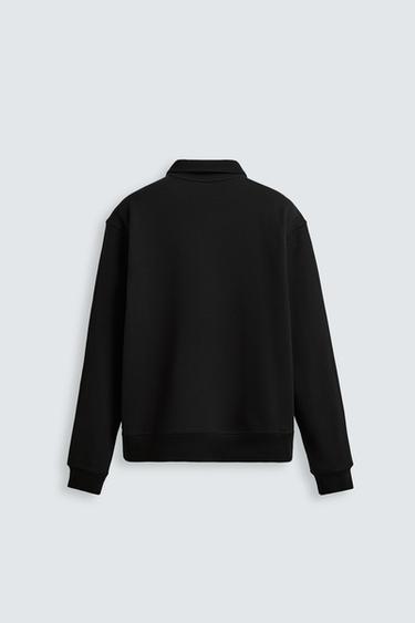 SWEAT COL ZIPPÉ BASIQUE - Noir de Zara - Image 7