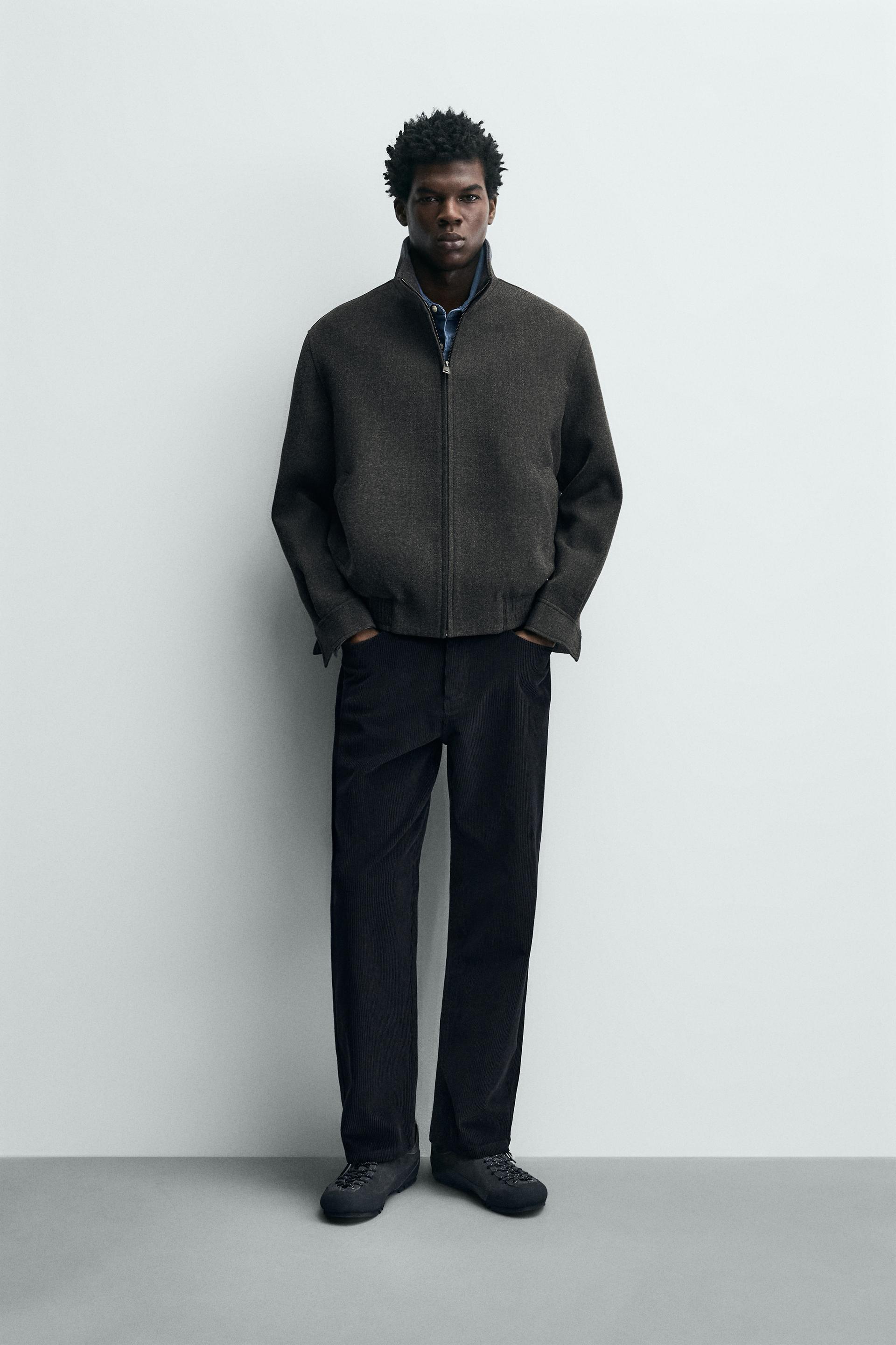 Zip-Up Synthetic Wool Jacket