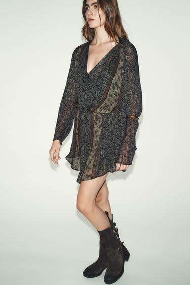 BOTÍN SERRAJE HEBILLAS - Marrón de Zara