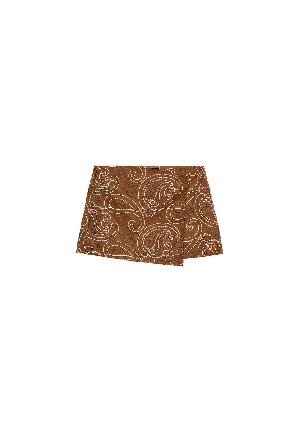 EMBROIDERED FAUX SUEDE SKORT - image 3