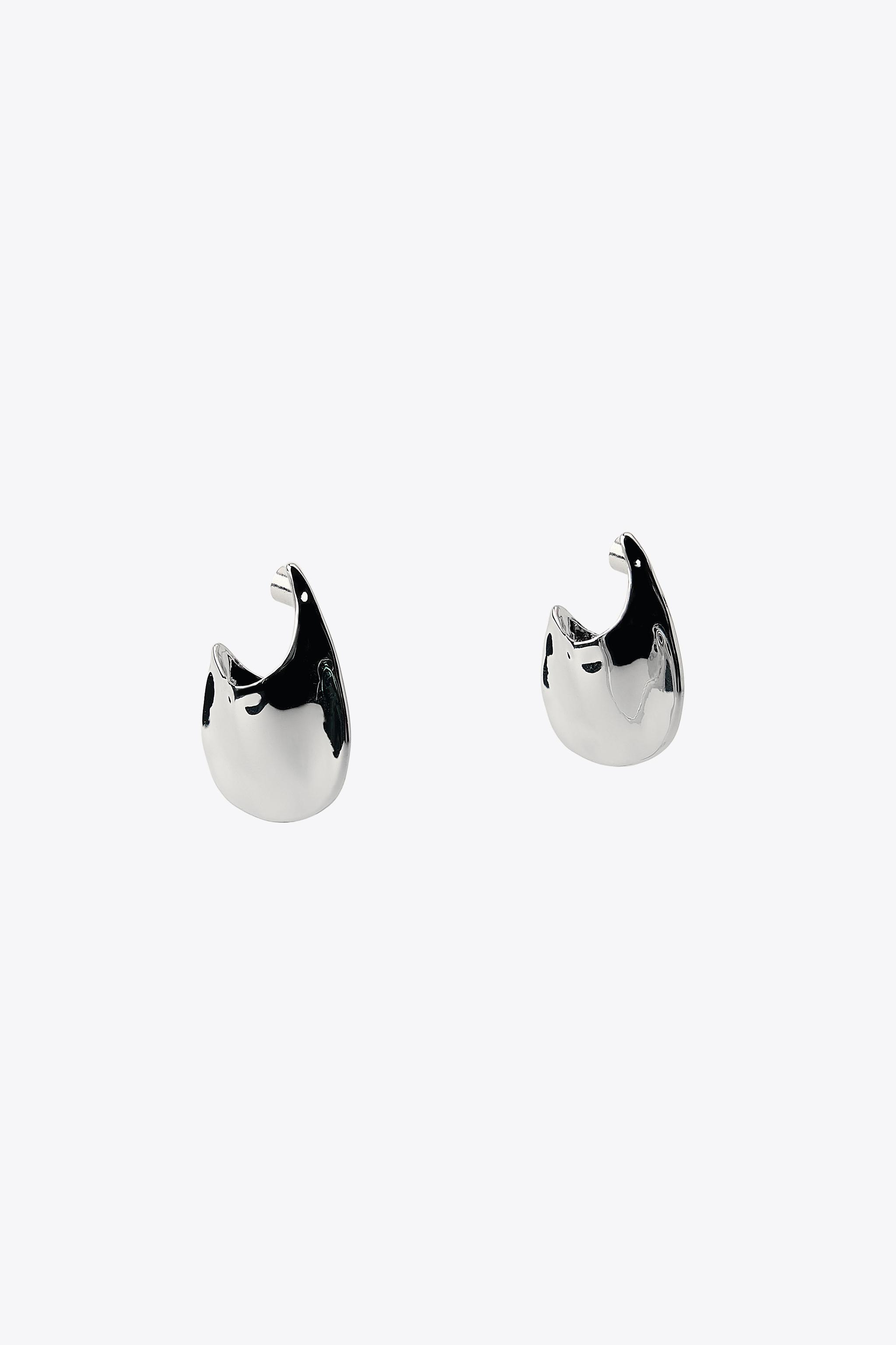 IRREGULAR HOOP METAL EARRINGS - Silver | ZARA Canada