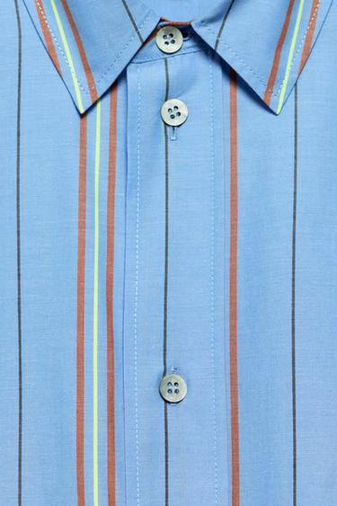 LIMITED EDITION STRIPED OVERSIZE SHIRT - Blue by Zara - Image 6