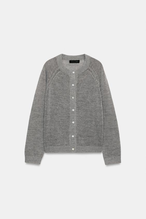 CHAQUETA PUNTO CON LANA - Gris de Zara - Imagen 0