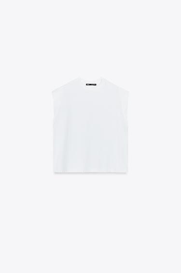 Zara SLEEVELESS T-SHIRT - White