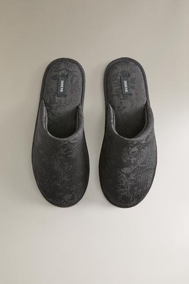 CHAUSSONS OUVERTS À L’ARRIÈRE JACQUARD - Noir de Zara - Image 2