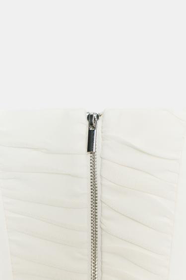 CORSETRY-INSPIRED TOP WITH TULLE - Oyster-white by Zara - Image 6