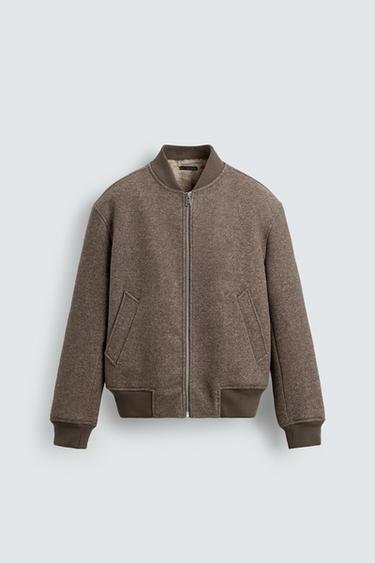 CONTRAST BOMBER JACKET - Beige by Zara