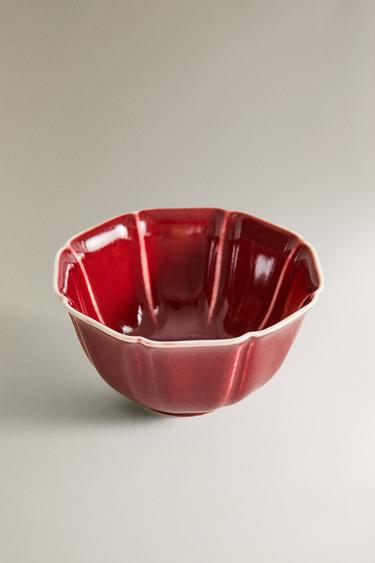 COLOURED PORCELAIN BOWL - Dark red by Zara - Image 1