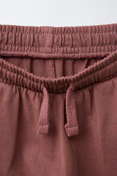 PLAIN WIDE-LEG T-SHIRT AND TROUSERS SET - Aubergine by Zara - Image 4