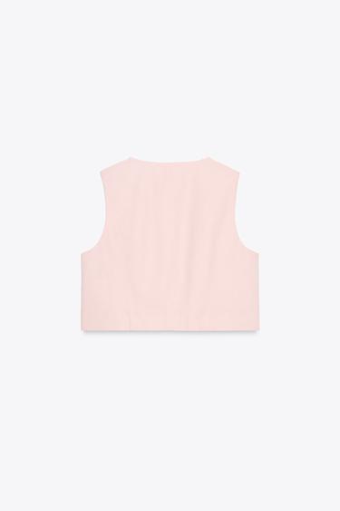 GILET COURT FENTES - Rose de Zara - Image 7