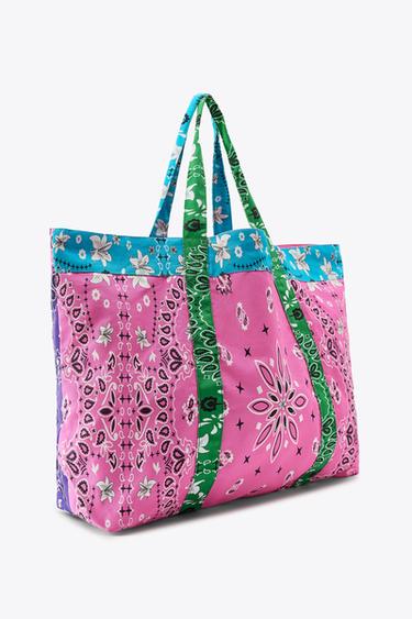 PRINTED TWILL MAXI BAG - Multicoloured by Zara - Image 4