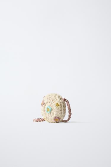 CROCHET CROSSBODY BAG WITH FLOWERS - Ecru White by Zara - Image 1