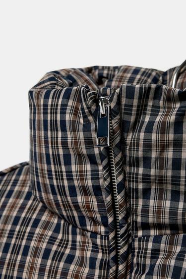 CHECK QUILTED ANORAK - Brown by Zara - Image 8