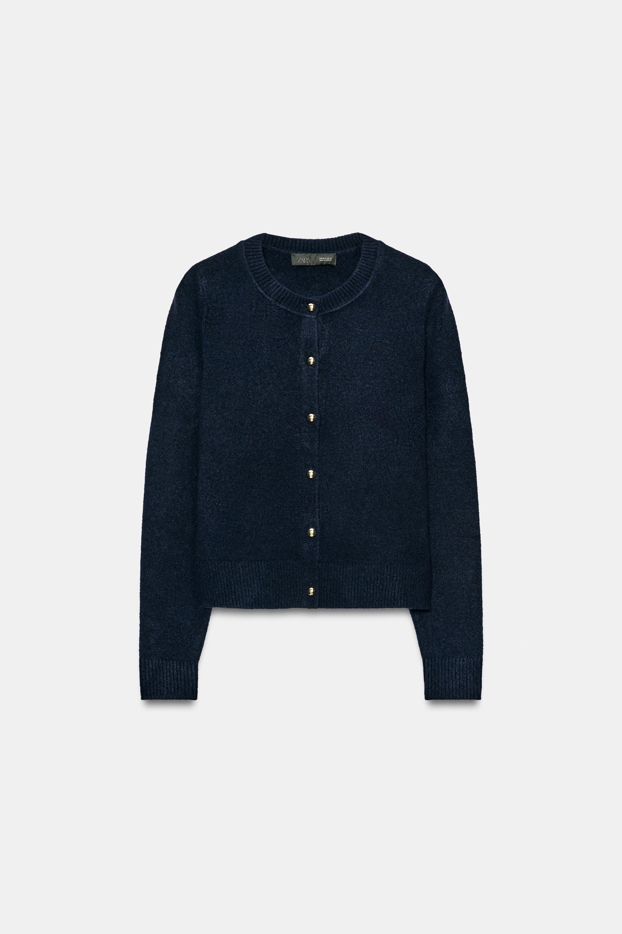 GOLD BUTTON CARDIGAN - Navy blue | ZARA South Africa