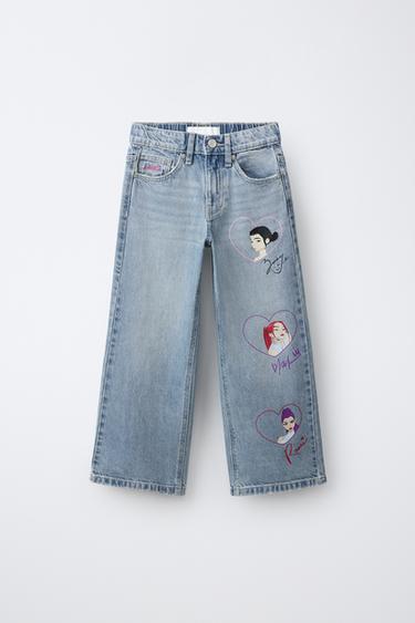 Zaras WIDE LEG-JEANS KPOP DEMON HUNTERS™ NETFLIX © - Blå