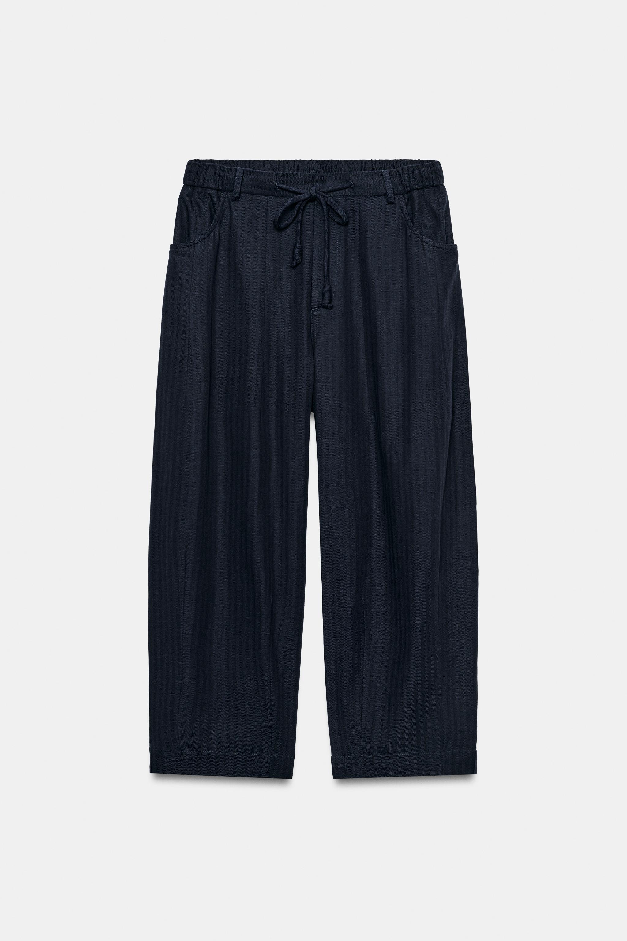 さら CALÇA COM ESTRUTURA ESPIGA ZW COLLECTION - Azul-marinho | ZARA Brasil