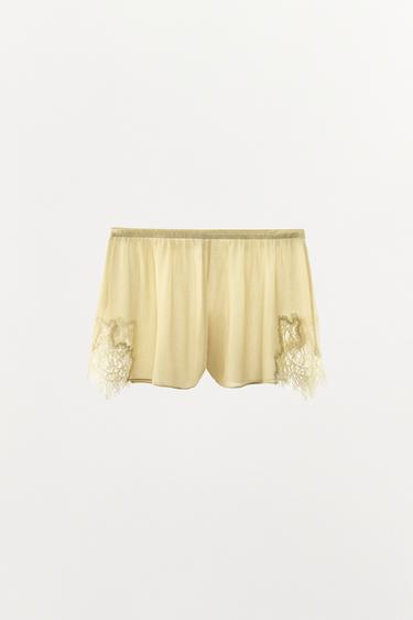 GEORGETTE LACE SHORTS - Yellow by Zara - Image 4
