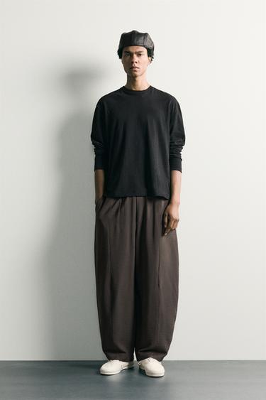 FLOWING BALLOON FIT TROUSERS - Grey by Zara