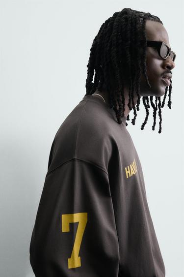 NUMBER PRINT T-SHIRT - Blue / Steel by Zara - Image 4