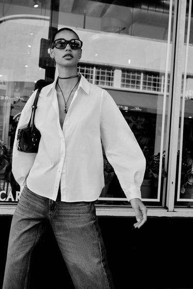 STRIPED COTTON SHIRT - White by Zara - Image 4